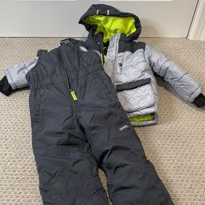 Osh Kosh Gray and Black Snowsuit with Neon Details